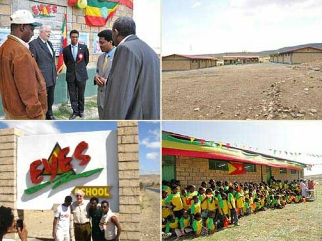 On Sat 19 Oct 2013 Professor Kindeya, President of Mekelle University opened our ninth community rural school built by EYES, the implementing partners of A-CET. Metego School, built to a high standard, furnished and with mains power installed cost £150,000. It was built in eight months using paid community labour. Metego has places for 800 students in eight grades and will be run by the Education Bureau, with no fees charged. The ceremony was attended by many senior dignatories and entertainment provided by the EYES Circus & Cultural Dance Troupe with traditional food provided by the community. On Wed 23 Oct Tigray Regional President Abay Woldu visited the school. (Top Left).